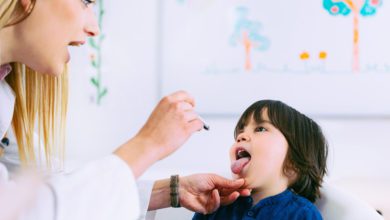 child complains of sore throat